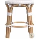 Tobias Glossy White Rattan Stool