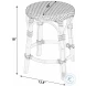 Tobias Glossy White Rattan Stool