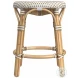 Tobias White And Tan Dot Rattan Stool
