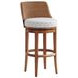 Palm Desert Kipton White and Blue Upholstered Bar Stool