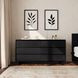 Halmstad Black 62" Panel 6 Drawer Dresser