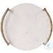 Madlyn White and Gold Round Side Table