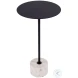 Garrett Black and White Round Side Table