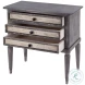 Primrose Distressed Gray and Cream 3 Drawer Chest