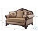 Chateau De Ville Fabric and Espresso 62" Loveseat with 3 Pillows