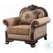 Chateau De Ville Fabric and Espresso Nailhead Trim Chair with Pillow