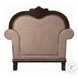 Chateau De Ville Fabric and Espresso Nailhead Trim Chair with Pillow