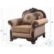 Chateau De Ville Fabric and Espresso Nailhead Trim Chair with Pillow