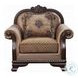 Chateau De Ville Fabric and Espresso Nailhead Trim Chair with Pillow