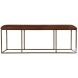 Lloyd Gold and Brown Leather Upholstered Bench