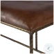 Lloyd Gold and Brown Leather Upholstered Bench