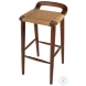 Luna Brown and Natural Jute Woven Bar Stool