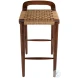 Luna Brown and Natural Jute Woven Bar Stool