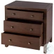 Nora Walnut 3 Drawer Nightstand