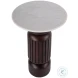 Nala White and Walnut Round Side Table