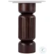 Nala White and Walnut Round Side Table