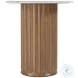 Geneva White and Brown Round Side Table