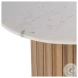Geneva White and Brown Round Side Table