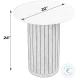 Geneva White and Brown Round Side Table