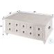 Chipping White 6 Drawer Trunk Cocktail Table