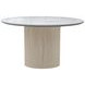 Reba Natural White Wash Quartz Top Round Dining Table