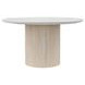 Reba Natural White Wash Quartz Top Round Dining Table