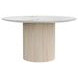 Reba Natural White Wash Quartz Top Round Dining Table