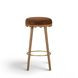 Oodle Bronze and Light Walnut Performance Vegan Mohair Upholstered Bar Stool