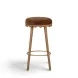 Oodle Bronze and Light Walnut Performance Vegan Mohair Upholstered Bar Stool