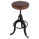 Knight Brown Leather Swivel Adjustable Height Bar Stool