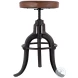 Knight Brown Leather Swivel Adjustable Height Bar Stool