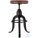 Knight Brown Leather Swivel Adjustable Height Bar Stool