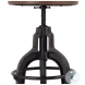 Knight Brown Leather Swivel Adjustable Height Bar Stool