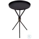 Lucca Black Round Side Table