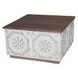 Reclaimed and Reframed White Brown Square Coffee Table