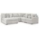 Snodoodle Arctic 5 Piece Modular Sectional with Chaise and Pillows