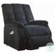 Ipompea Black Velvet Recliner with Power Lift and Massage