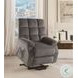 Ipompea Gray Velvet Recliner with Power Lift and Massage