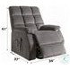 Ipompea Gray Velvet Recliner with Power Lift and Massage