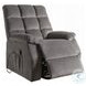 Ipompea Gray Velvet Recliner with Power Lift and Massage