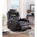 Waterlily Black Synthetic Leather Rocker Swivel Recliner