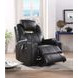 Waterlily Black Swivel Rocker Recliner with Heat and Massage
