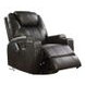 Waterlily Black Swivel Rocker Recliner with Heat and Massage