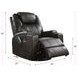 Waterlily Black Swivel Rocker Recliner with Heat and Massage