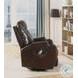 Waterlily Brown Synthetic Leather Rocker Swivel Recliner