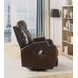 Waterlily Brown Swivel Rocker Recliner with Heat and Massage