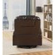 Waterlily Brown Swivel Rocker Recliner with Heat and Massage