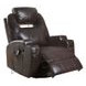 Waterlily Brown Swivel Rocker Recliner with Heat and Massage