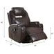 Waterlily Brown Swivel Rocker Recliner with Heat and Massage