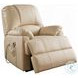 Ixora Beige Synthetic Leather Recliner with Power Lift and Massage